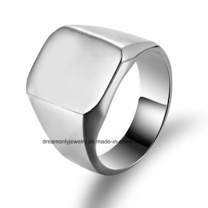 Bulk Simple Design Stainless Steel Mens Blanks Signet Ring